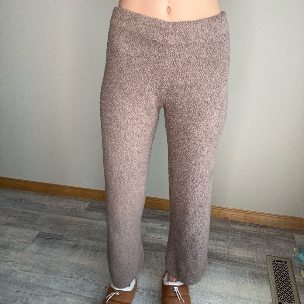 Babaton Taupe Flare Fuzzy Pants